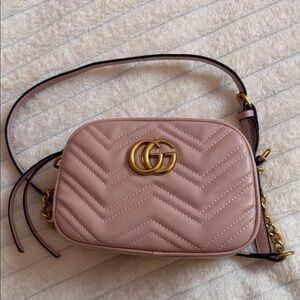 Gucci Blush Chevron Crossbody Bag